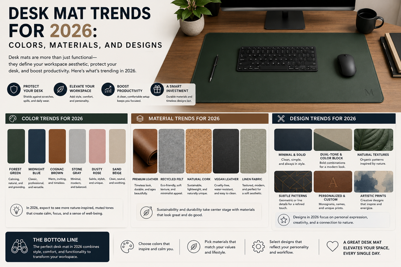 Desk Mat Trends for 2026: Colors, Materials, and Designs