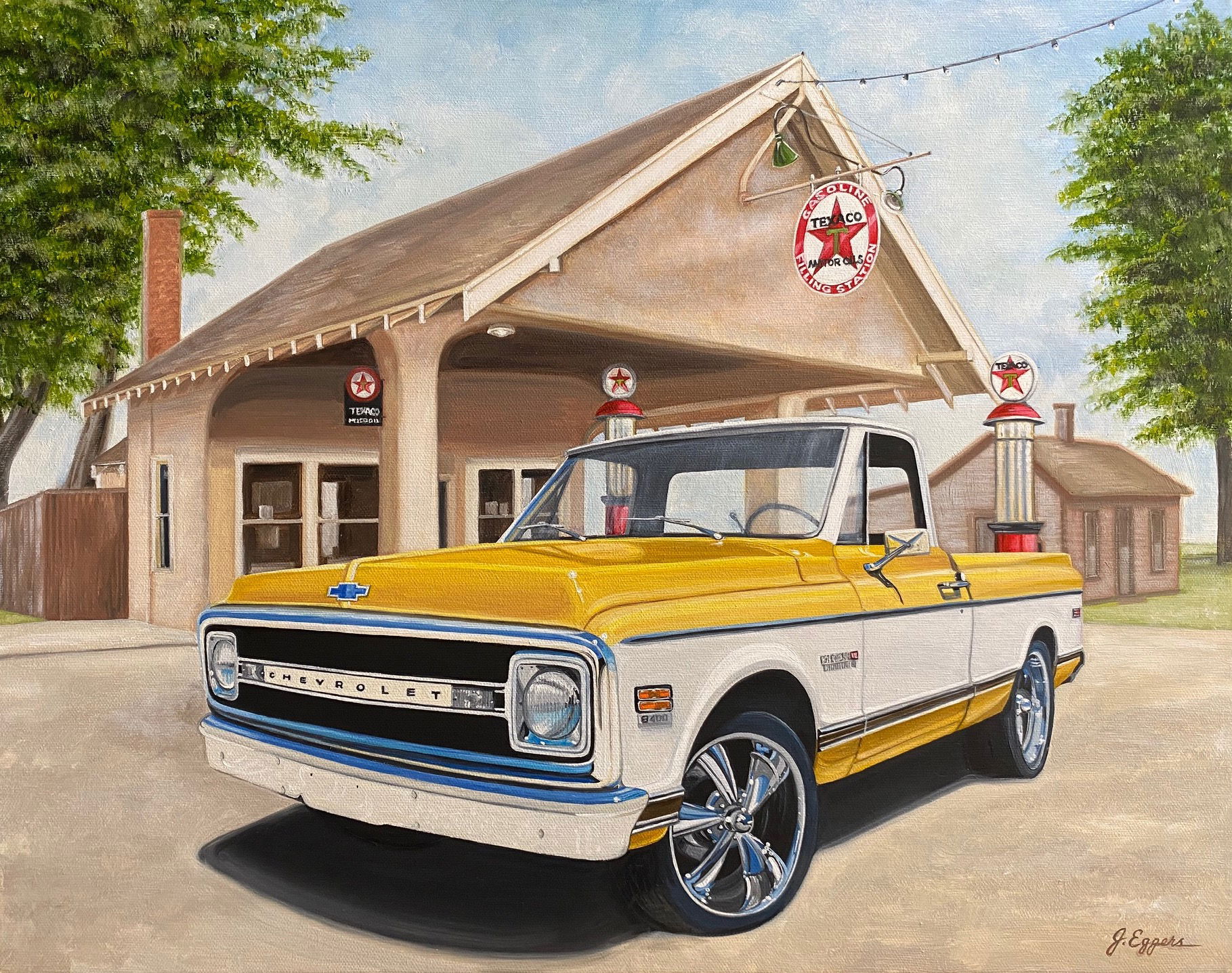 Felix's Chevy C10. Historic Berthoud, CO background.
