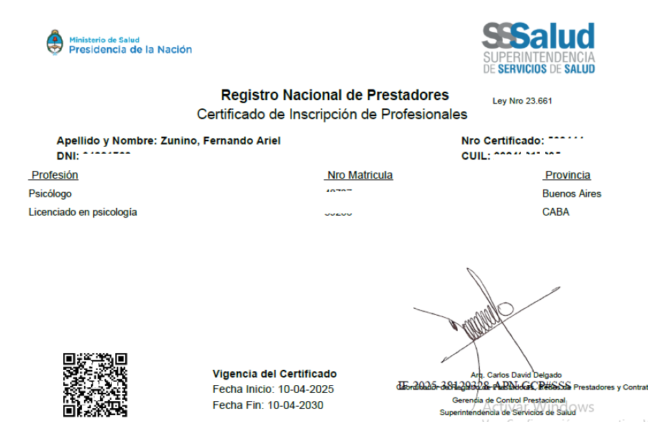 Registro Nacional de Prestadores de Salud