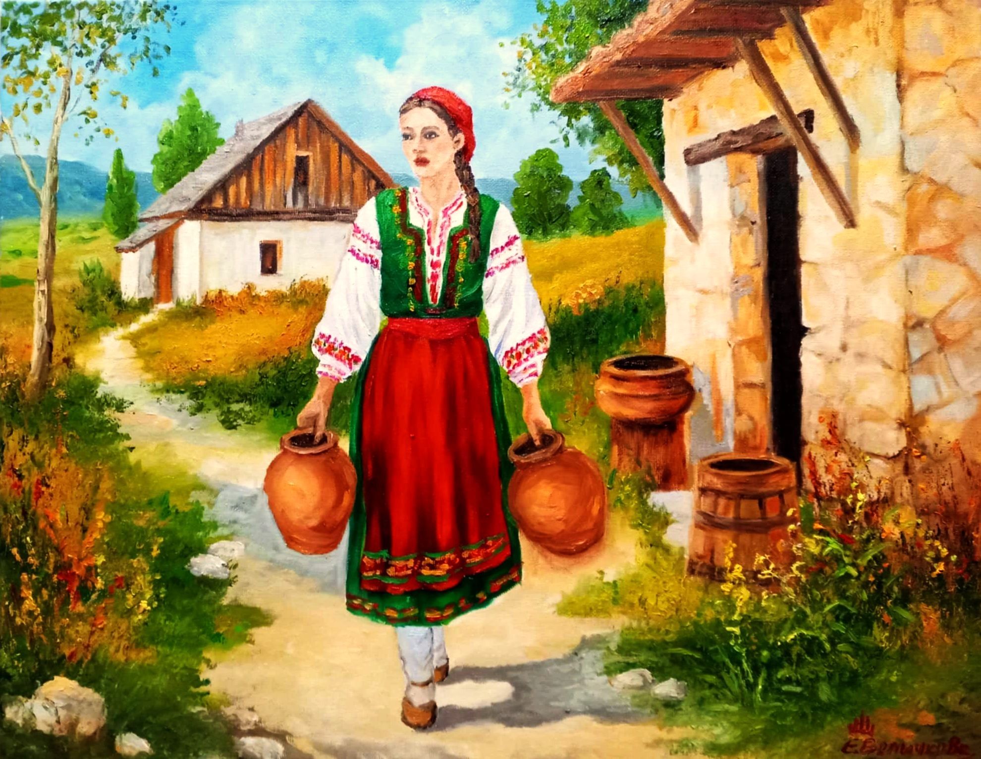 Дъхът на родното - маслени бои, платно 50х40см. Цена €350