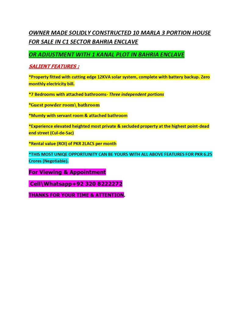 Appointment of The Bahria Property 