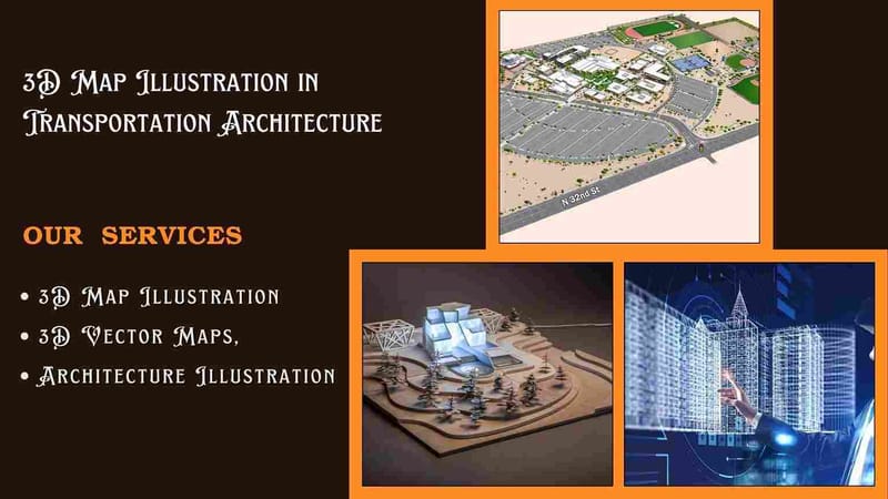 3D Map Illustration in Transportation Architecture