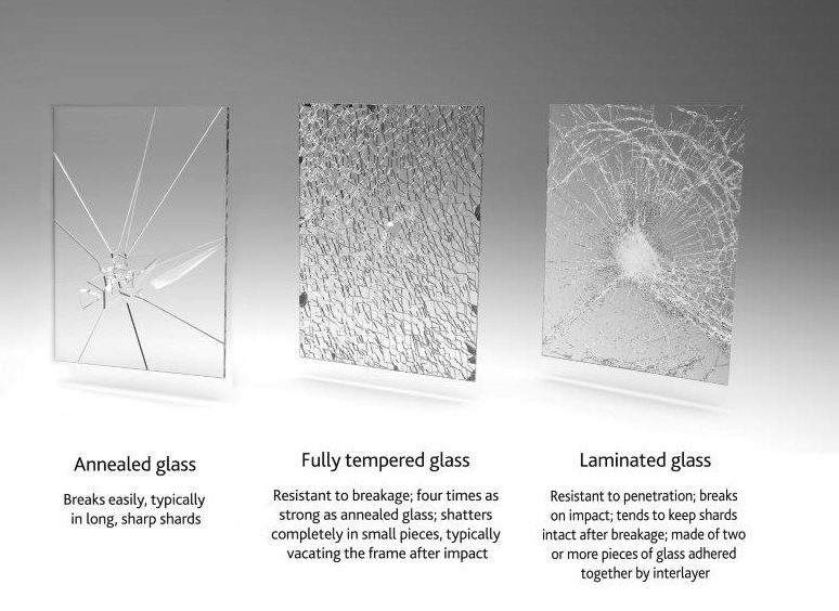 Laminated cracked glass railings