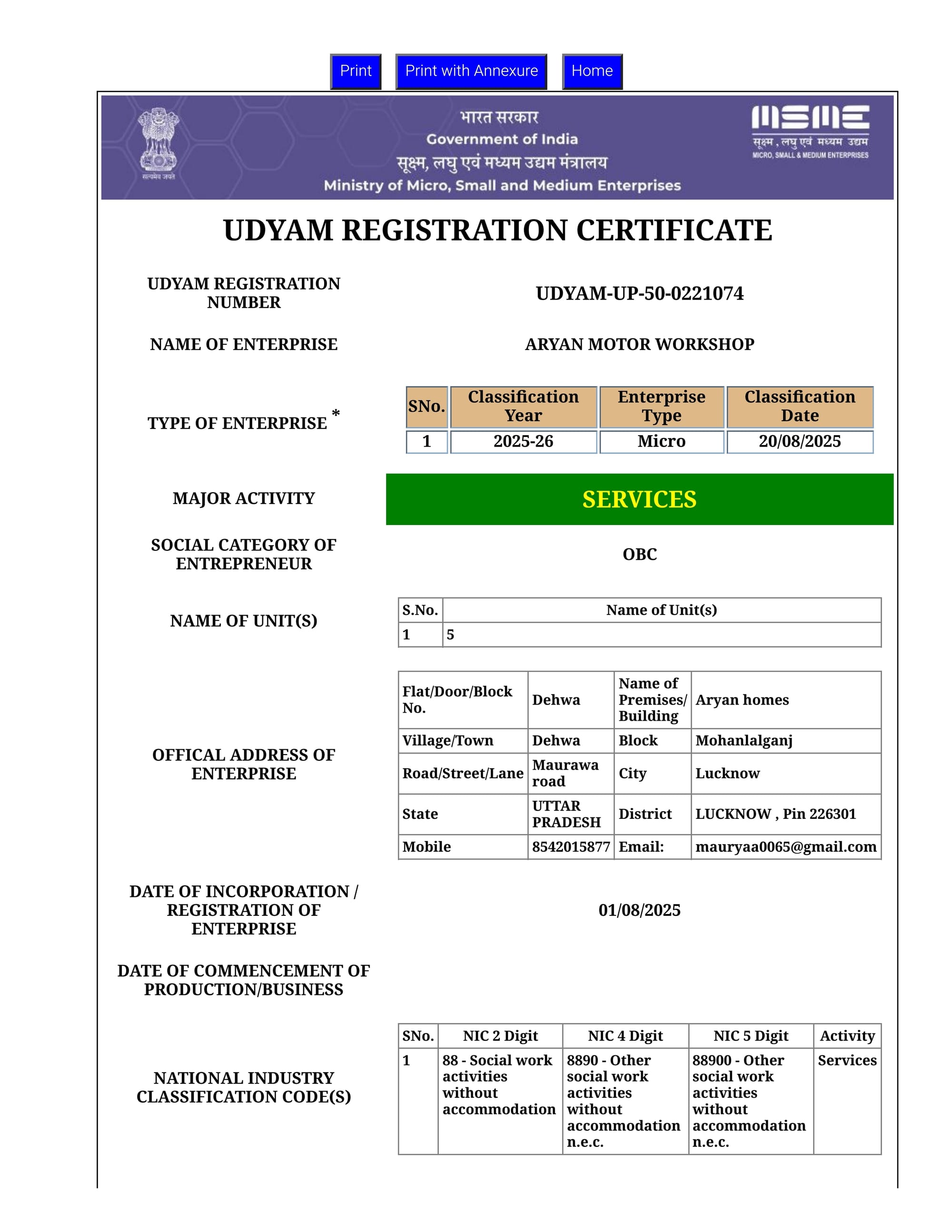 Udyam registered