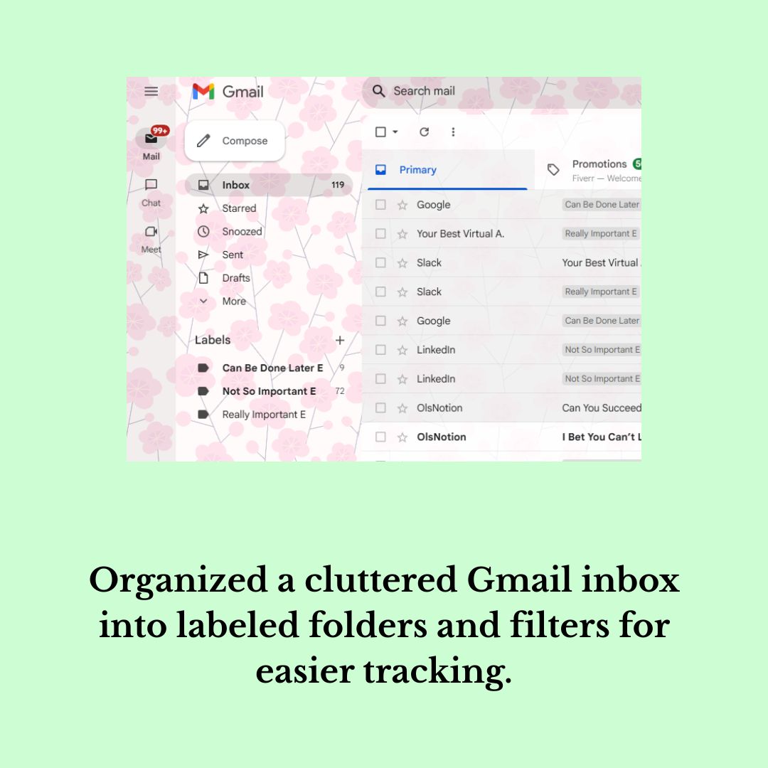 Email Management (Mock Project – My Own Inbox)