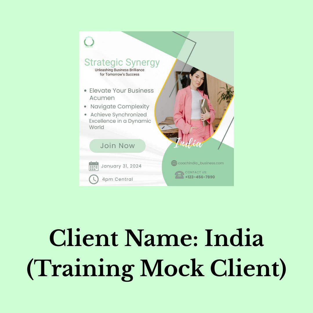 Client Name: India (Training Mock Client)