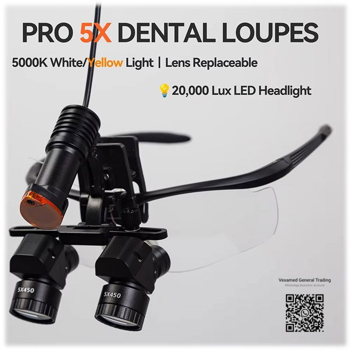 Adjustable 45° Dental Loupe (4X–6X)