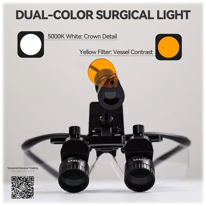 Adjustable 45° Dental Loupe (4X–6X)