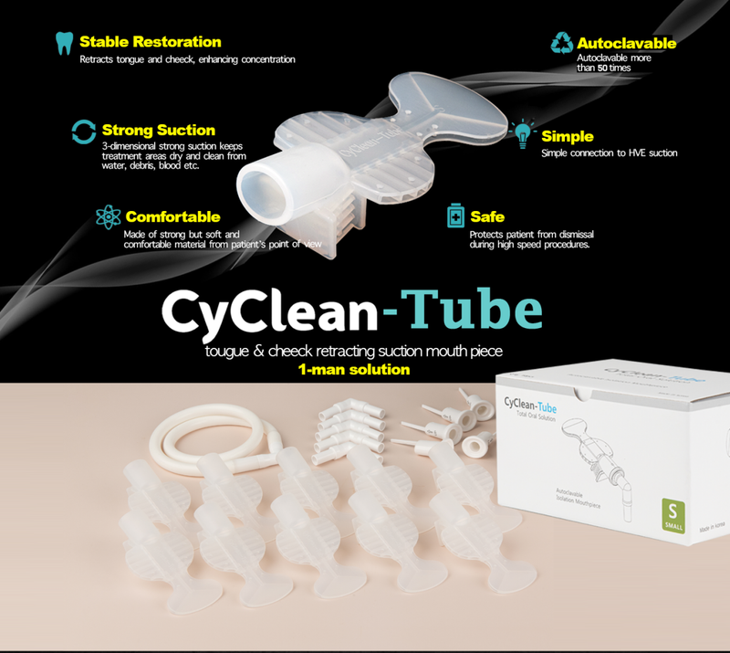 CyClean Tube — Intraoral Suction Mouthpiece for Dry Field Dentistry