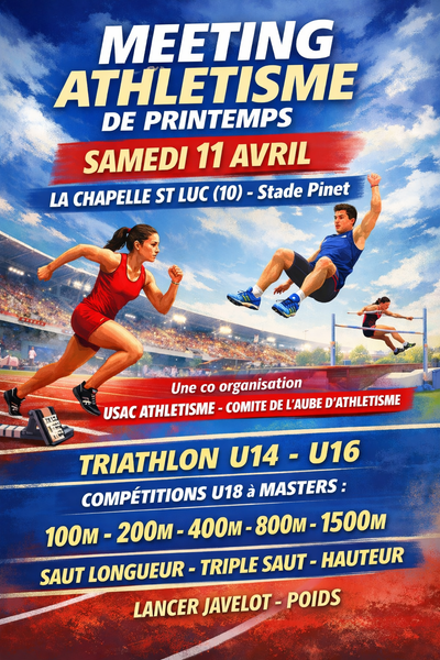 MEETING ATHLETISME DE PRINTEMPS - 11 AVRIL à partir de 13h00