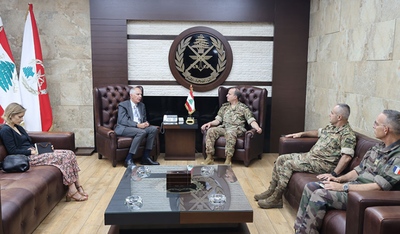 قائد الجيش استقبل السفير الفرنسي والملحق العسكري الأميركي