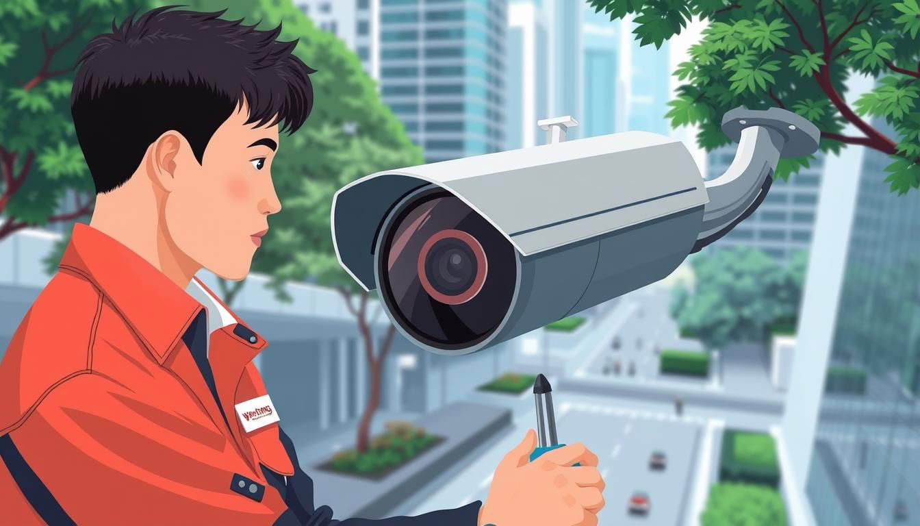 This image features a modern dome-style CCTV camera installed on a building under construction, demonstrating the application of advanced #CCTVMonitoringServices. The camera's position provides a broad view of the site, which is crucial for #industries in Singapore that need reliable and effective #CCTVMonitoringServices for security and safety. This setup is a prime example of how professional #CCTVMonitoringServices are deployed for #24/7livemonitoringservices to protect valuable assets and workers on industrial and construction sites