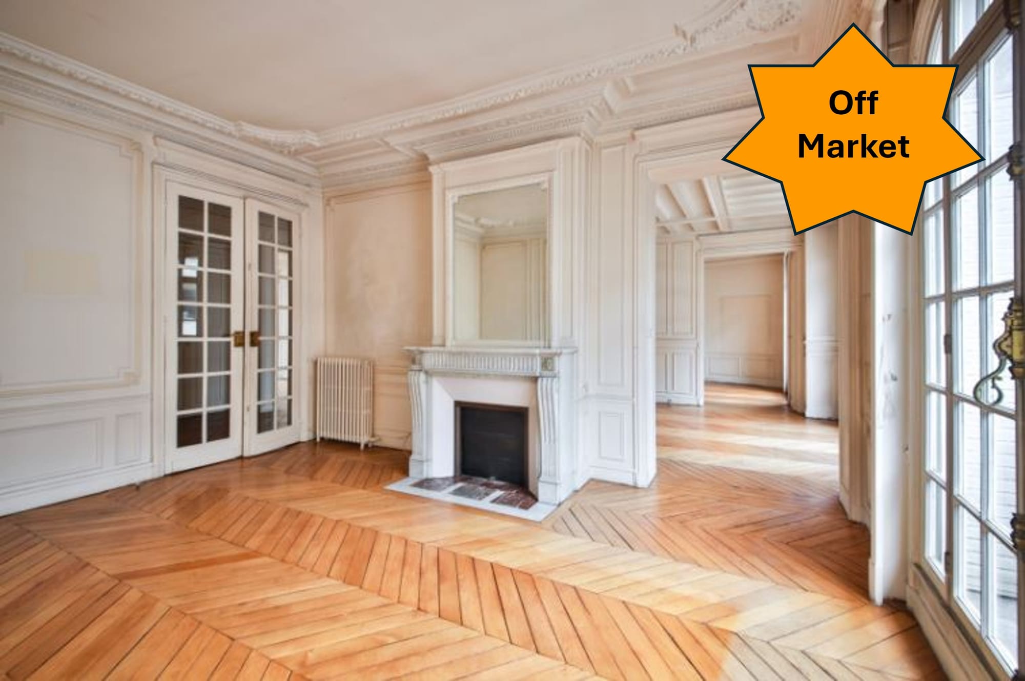 Appartement de type parquet, moulure, cheminée - Paris 16 (Longchamp)