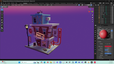 Stylized Motel Model in Blender