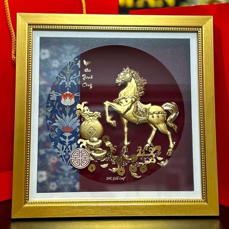 Tranh mã đáo thành công mạ vàng