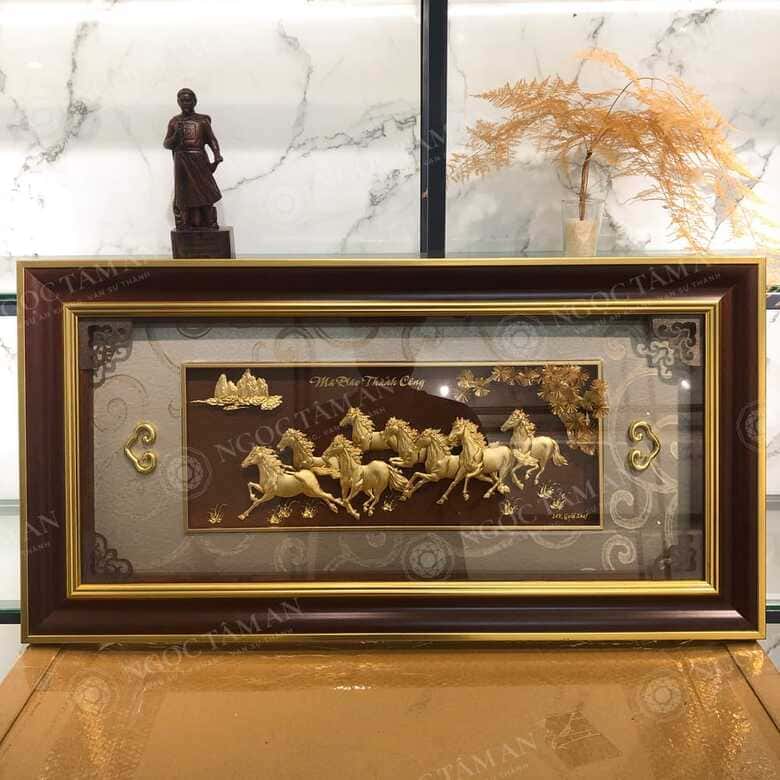 Tranh mã đáo thành công mạ vàng