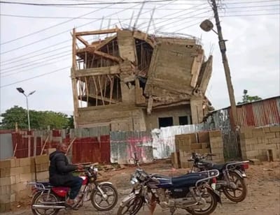 Workers Escape Unhurt as Three-Storey Hotel Under Construction Collapses in Anambra