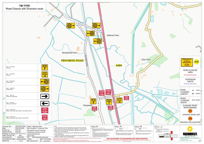 Temporary Road Closure – Penybedd Level Crossing, Pembrey