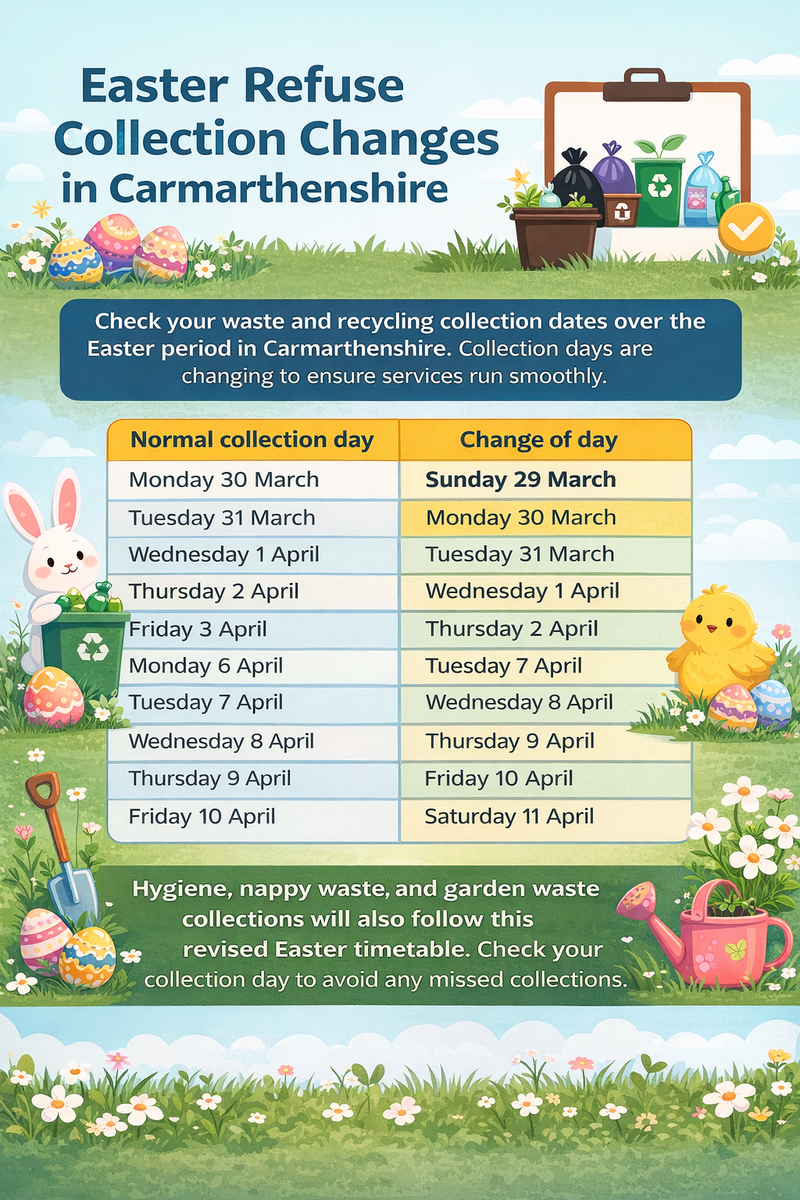 ♻️ Easter Refuse Collection Changes in Carmarthenshire
