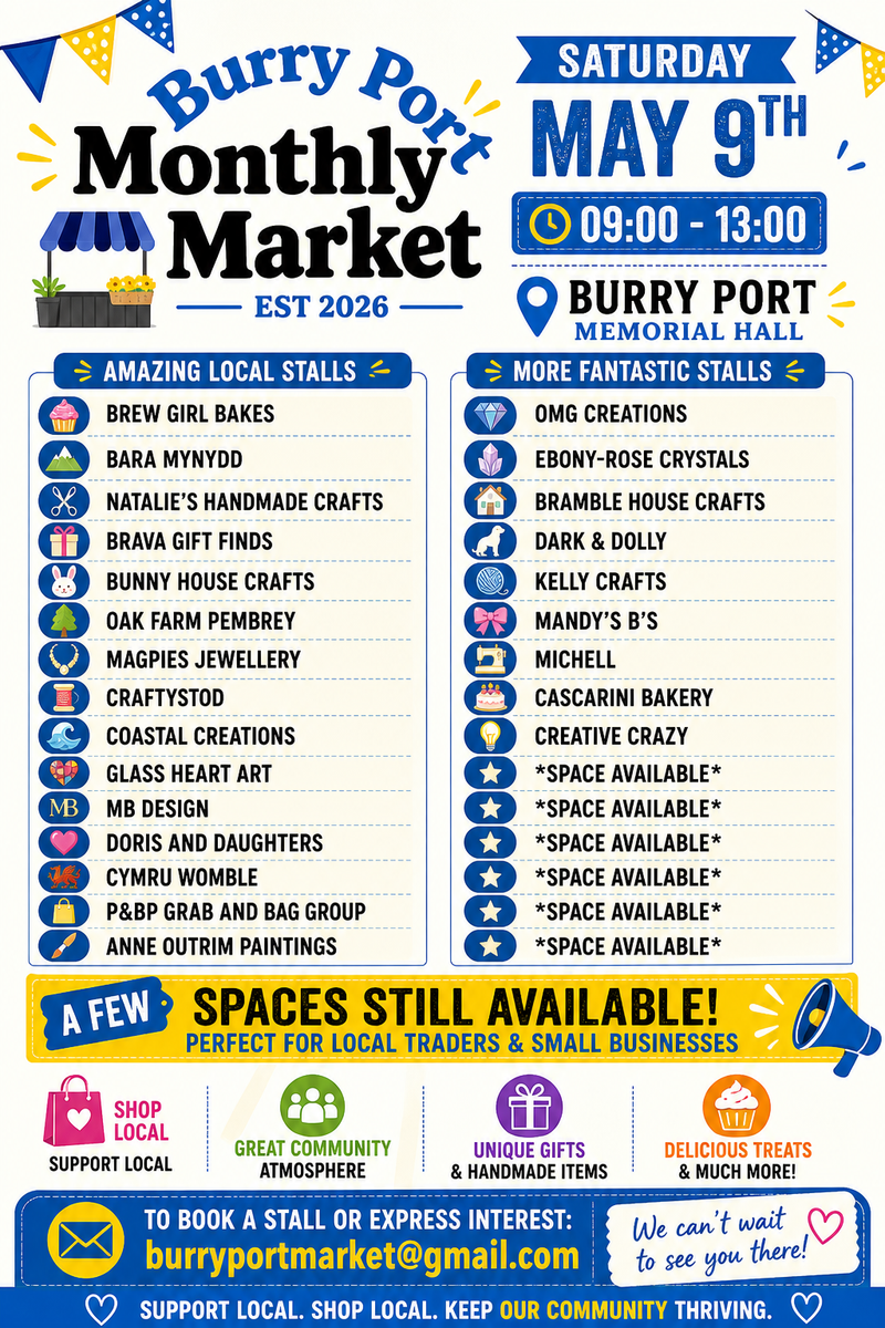 🛍️ BURRY PORT MONTHLY MARKET 🛍️