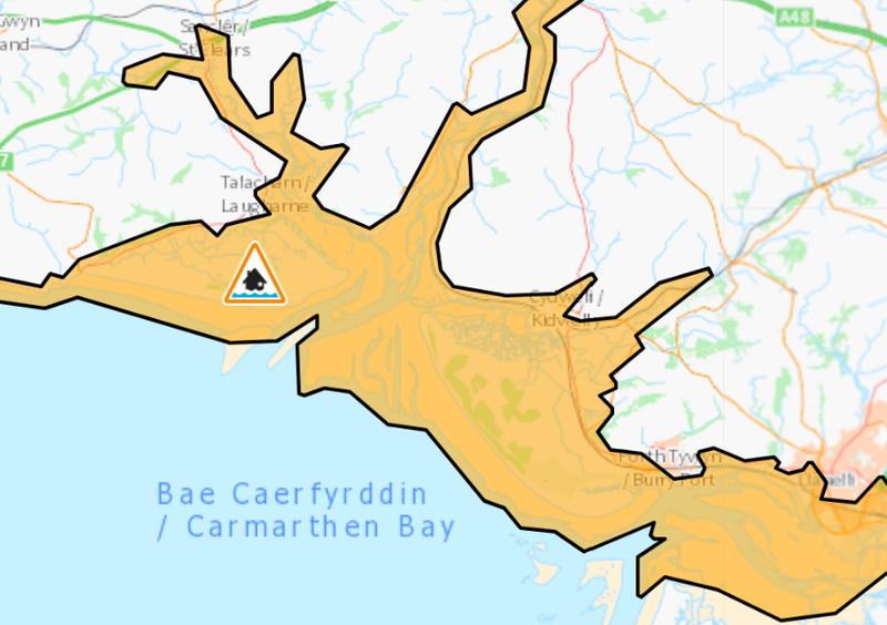 Flood Alert-Carmarthenshire coast