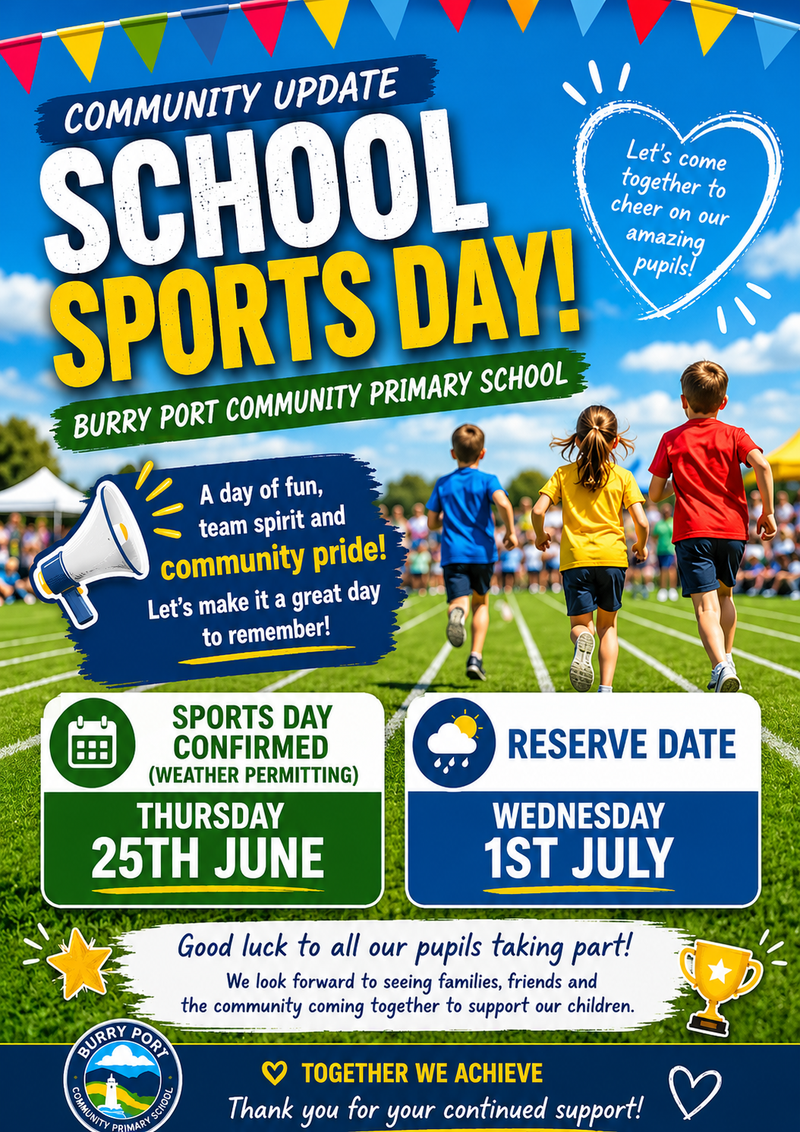 Sports Day Confirmed at Burry Port Community Primary School!