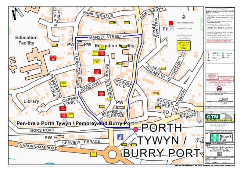 ROAD CLOSURE NOTICE – ELKINGTON ROAD, BURRY PORT