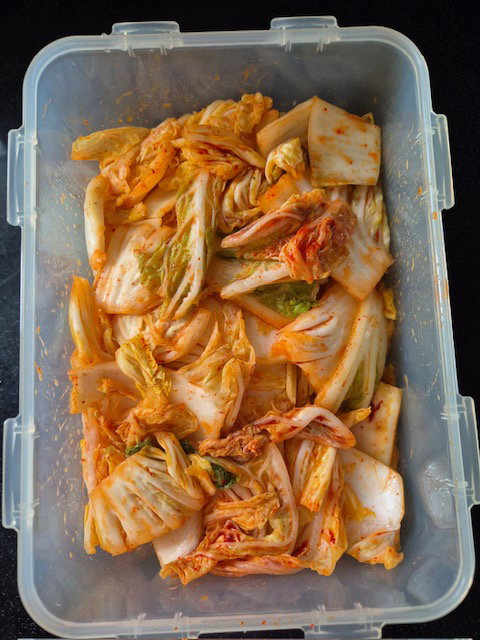 Kimchi made with Freeze Dried Kimchi Paste