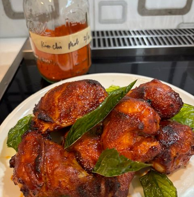 Korean Roasted Chicken with Freeze-dried Kimchi Paste