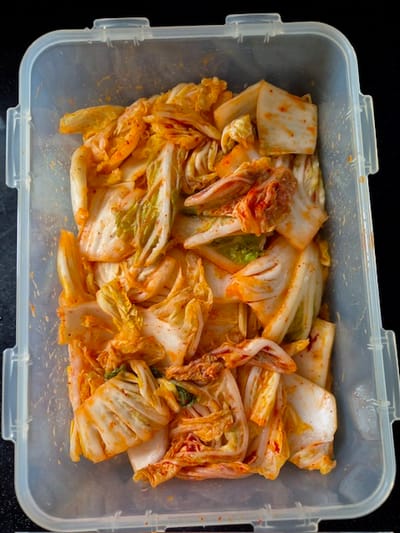 Kimchi made with Freeze Dried Kimchi Paste