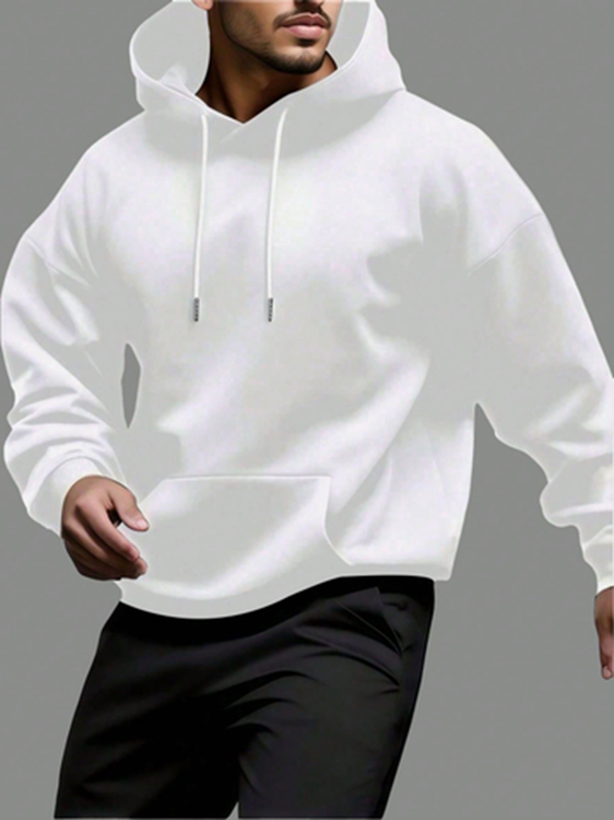 Men's Casual Solid Color Hoodie, Versatile For Autumn/Winter