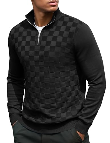 COOFANDY Men's Stretchy Checkerboard Activewear