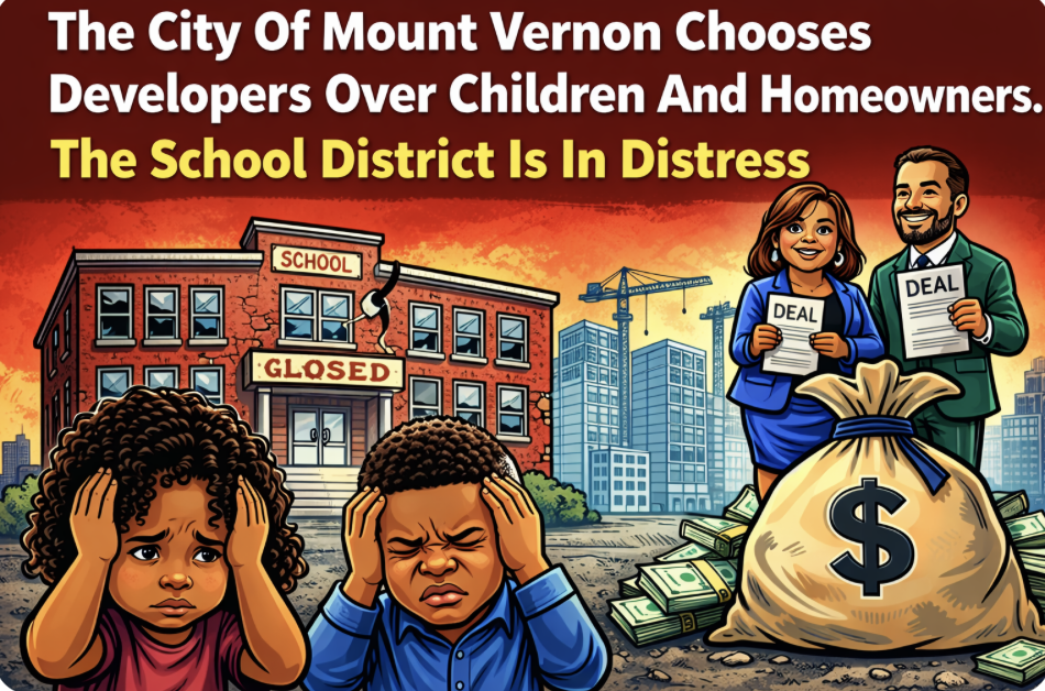 The City Of Mount Vernon Chooses Developers Over Children And Homeowners.The School District Is In Distress