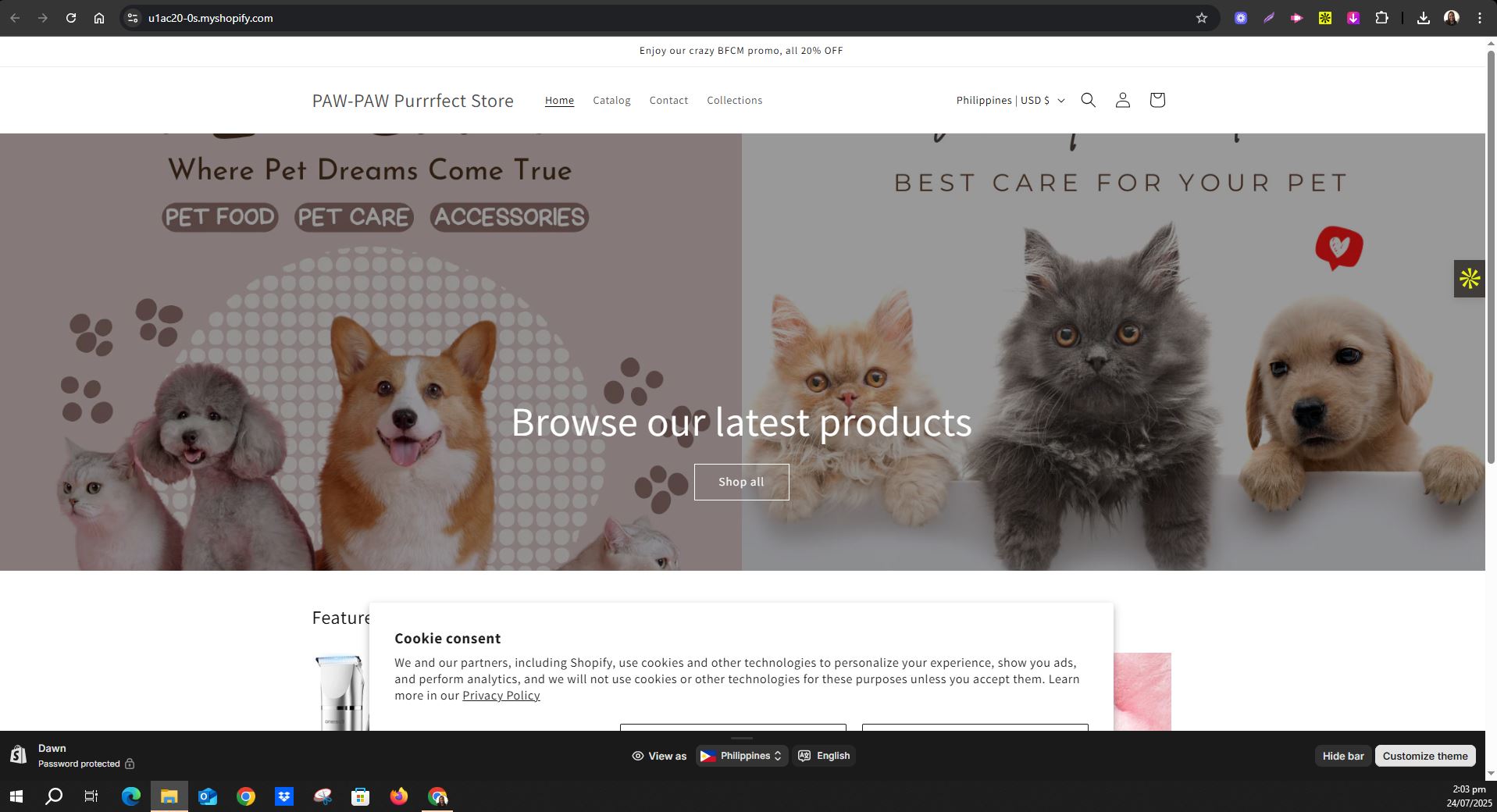 Shopify Store Set-up Pet Supplies