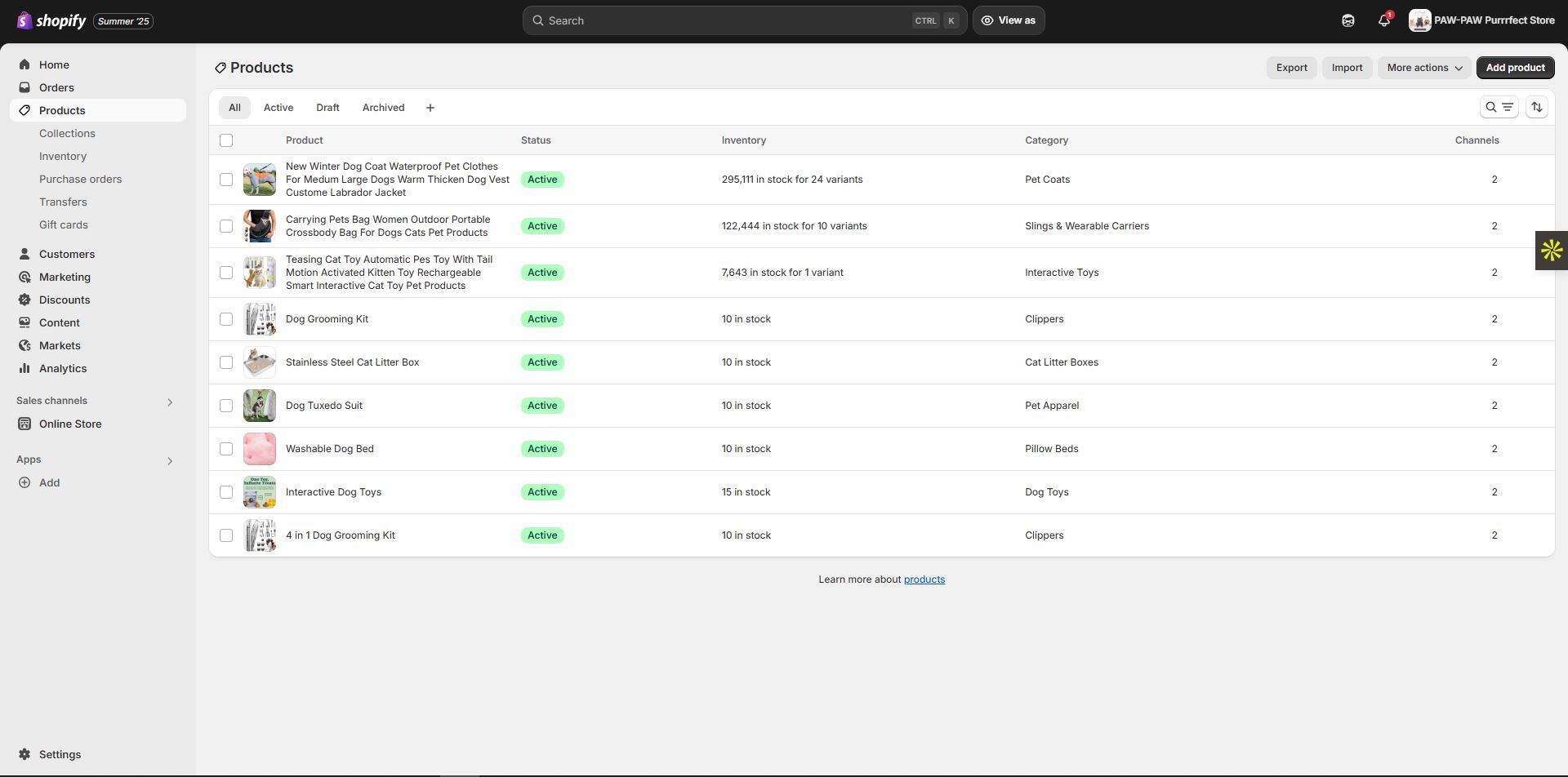 Product Listing (Adding Products to Shopify)