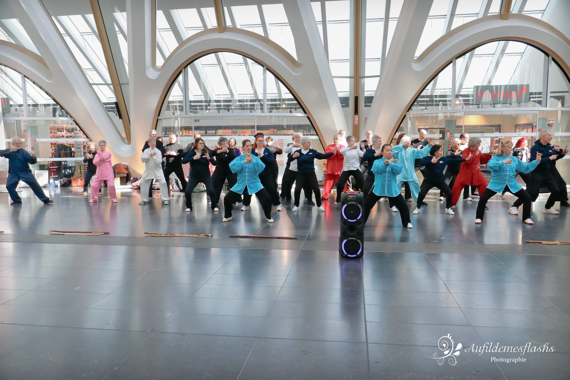 Notre Club en démonstration lors de la 1ère Journée Internationale du Taichi - le 21 mars à Mons