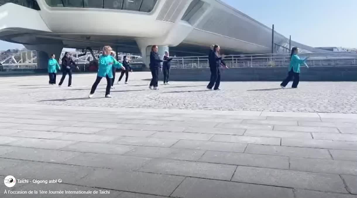 Notre Club en démonstration lors de la 1ère Journée Internationale du Taichi - le 21 mars à Mons
