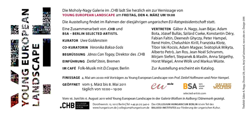 Young European Landscape, Haus Ungarn CHB, Berlin 2011