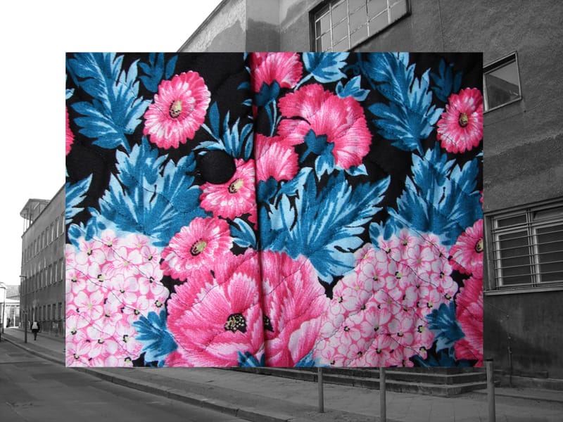 installáció: fotósorozat, textilek, videó