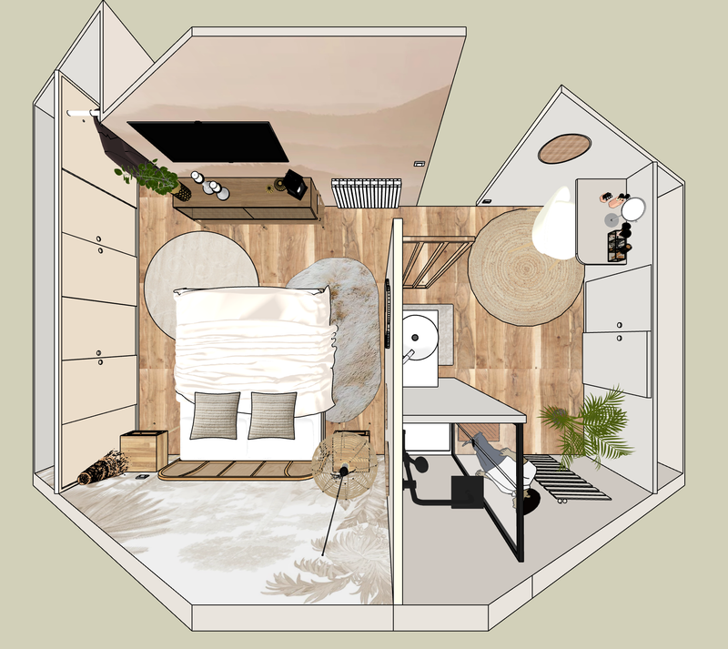 Visuels 3D, vue de dessus ou d'intérieur, pour vous aider à vous projeter, à imaginer ou à mettre en place.