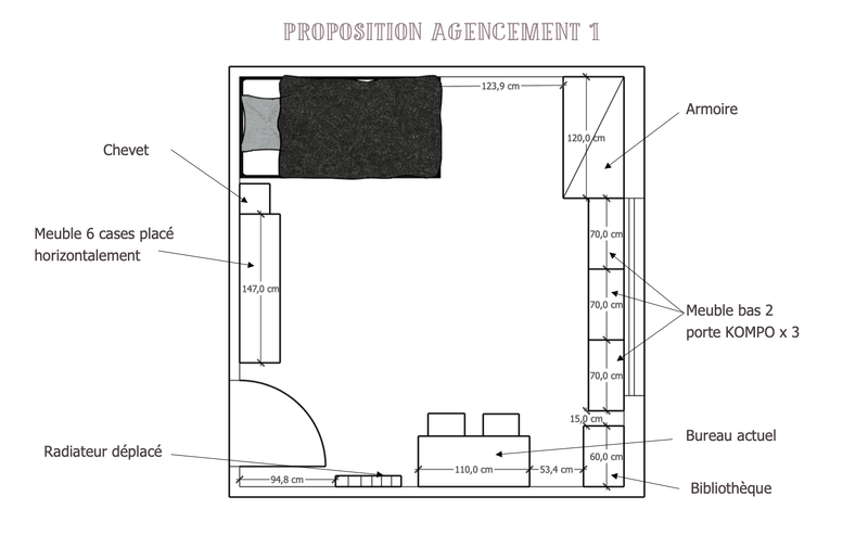 Propositions d'aménagement de l'espace avec optimisation des rangements à moindre coût