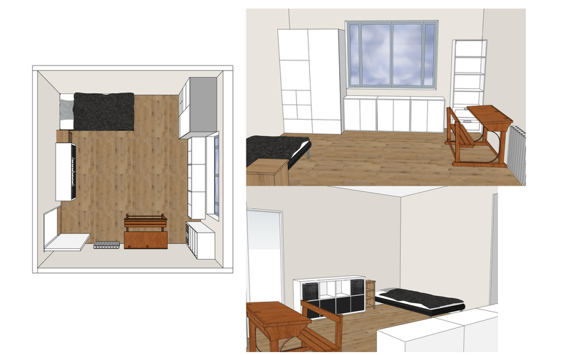 Propositions d'aménagement de l'espace avec optimisation des rangements à moindre coût
