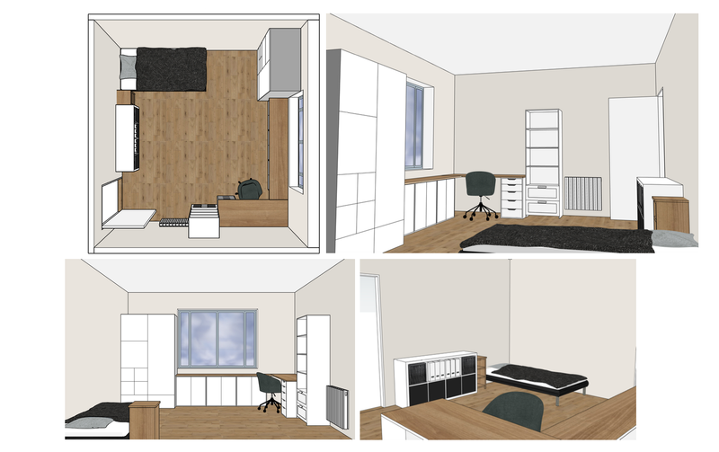 Propositions d'aménagement de l'espace avec optimisation des rangements à moindre coût