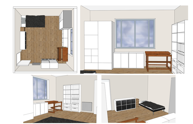 Propositions d'aménagement de l'espace avec optimisation des rangements à moindre coût