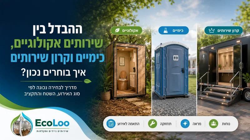 מה ההבדל בין שירותים אקולוגיים לכימיים, ומתי כדאי לבחור קרון שירותים?