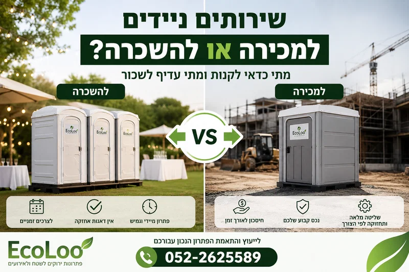 שירותים ניידים למכירה או להשכרה – מתי כדאי לקנות ומתי עדיף לשכור?