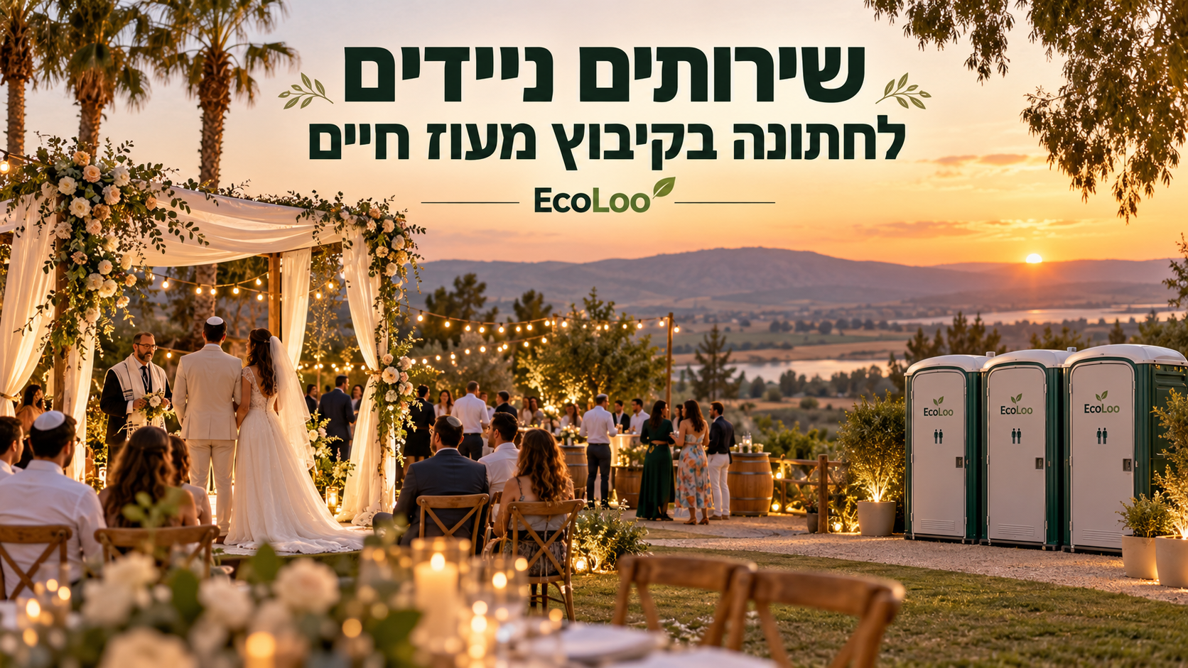 שירותים ניידים לחתונה בקיבוץ מעוז חיים – EcoLoo בעמק בית שאן