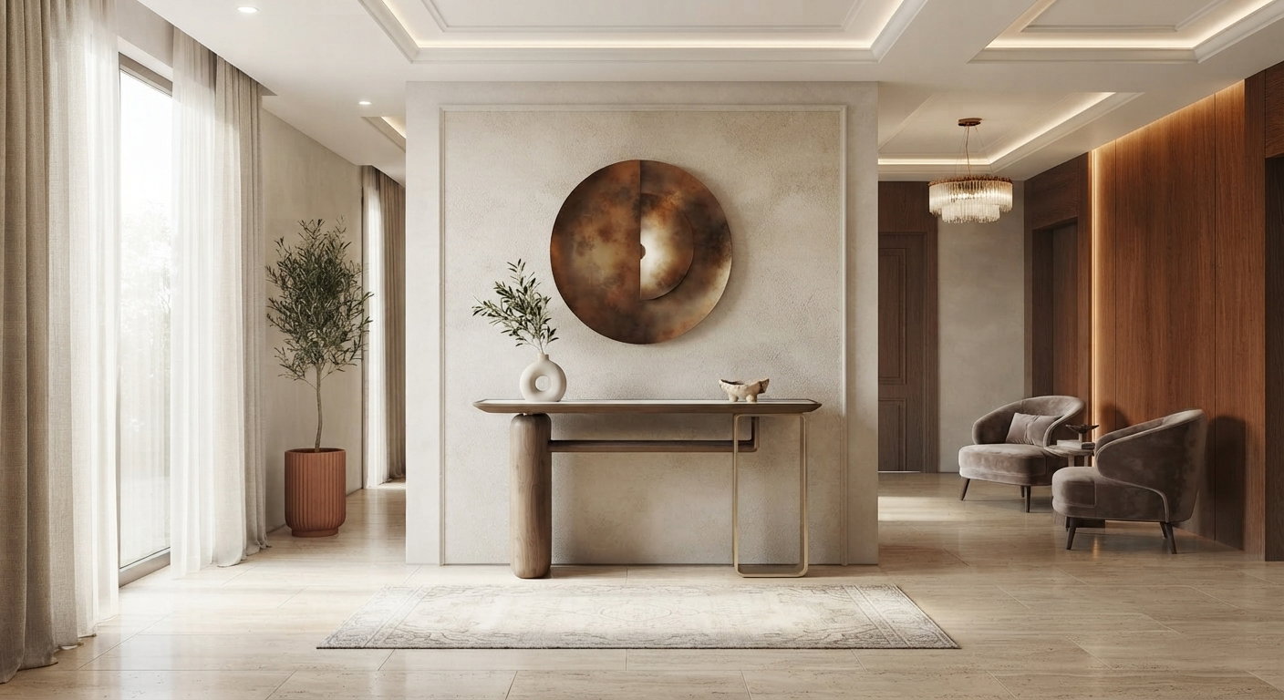 A Refined Entrance for Luxury Villas: Custom Console Furniture