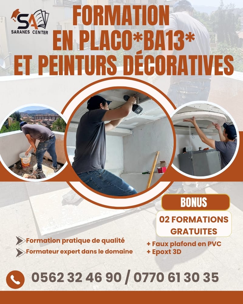Formation en Placoplatre, Peintures Décoratives