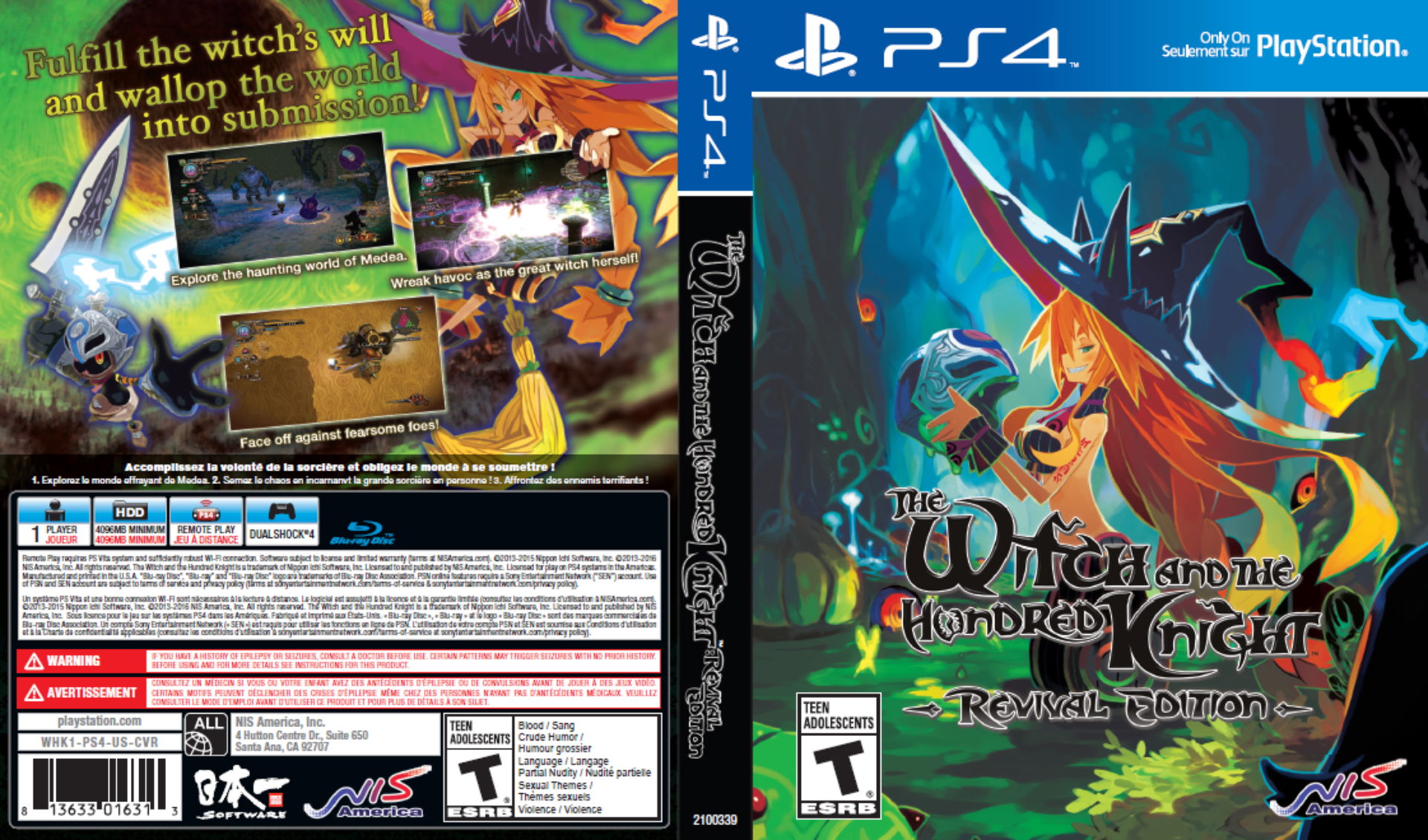 The Witch and The Hundred Knight: Revival Edition (Cover Sheet, Manual, and Disc)